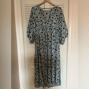 • Blue Floral Maxi Dress •
